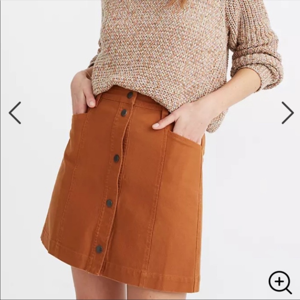 Button Front A Line Pocket Mini Skirt